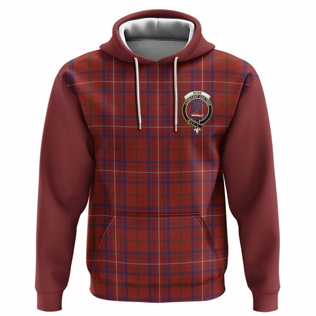 Rose Tartan Accent Hoodie with Family Crest