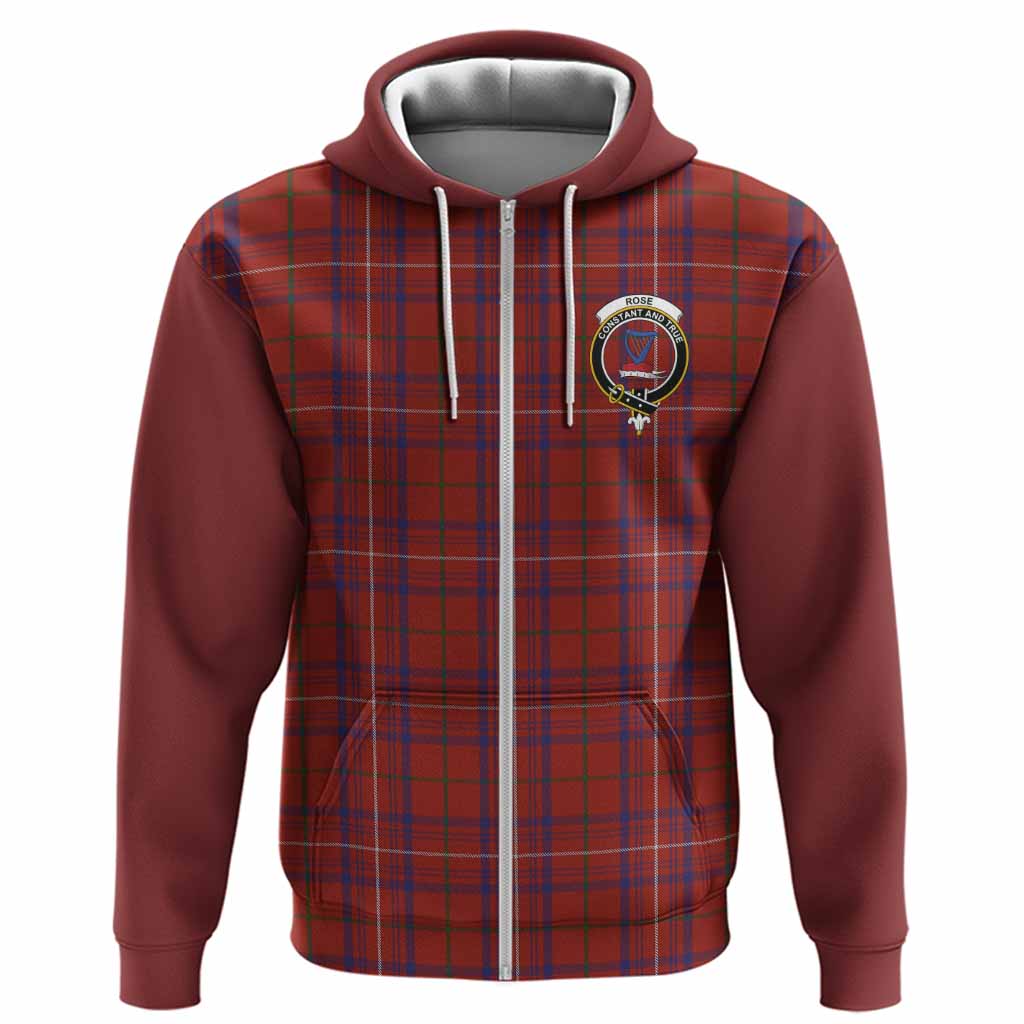Rose Tartan Accent Hoodie with Family Crest