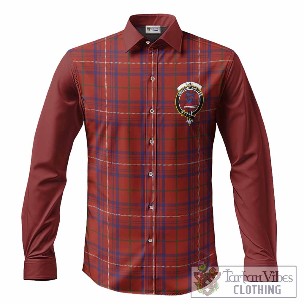 Rose Tartan Accent Long Sleeve Button Shirts with Family Crest