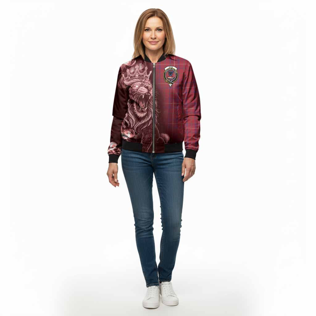 Rose Tartan Bomber Jacket Roaring Lion Heritage