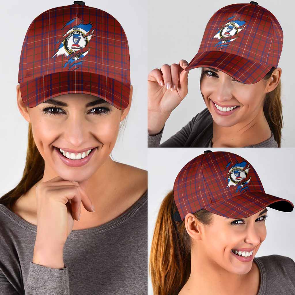 Rose Tartan Classic Cap with Family Crest In Me Style