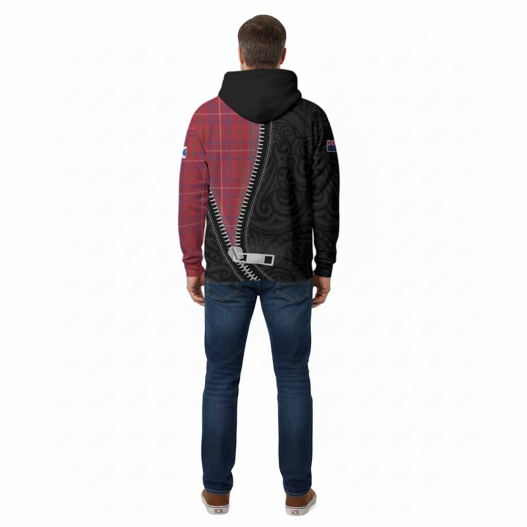 Rose Tartan Cotton Hoodie New Zealand Pattern Unique Zipper Stylized