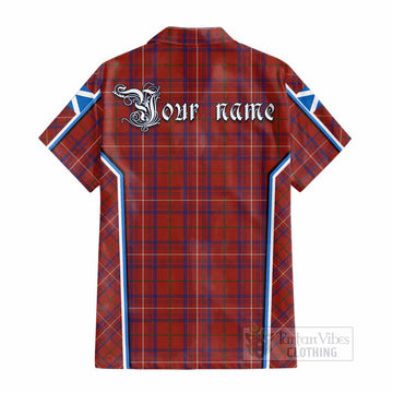 Rose Tartan Crest Cotton Hawaiian Shirt Scotland Coat of Arm Flag Style - Tartan Vibes Clothing