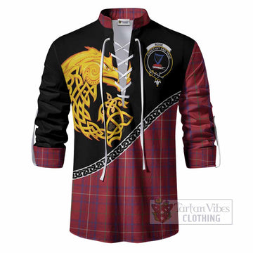 Rose Tartan Crest Ghillie Shirt Legendary Dragon Knot Half Style