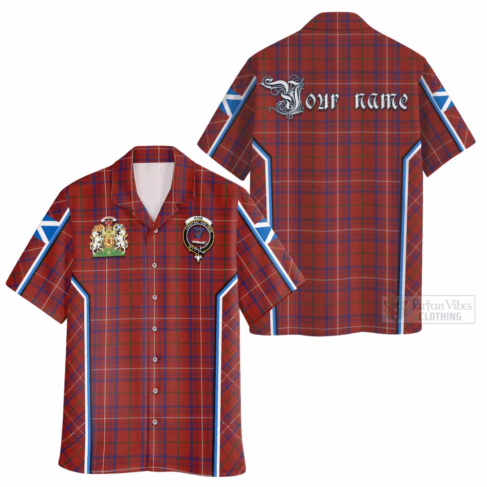 Rose Tartan Crest Hawaiian Shirt Scotland Coat of Arm Flag Style - Tartan Vibes Clothing