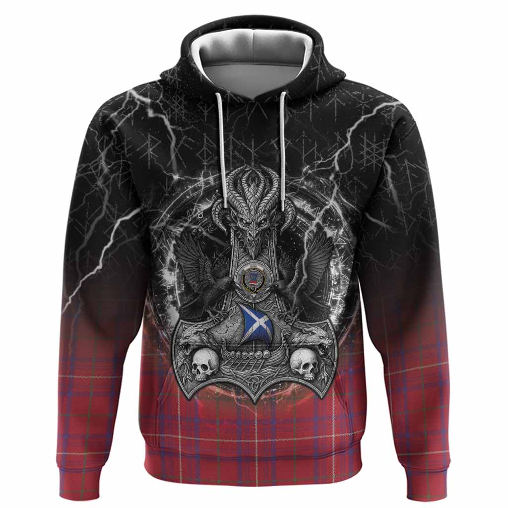 Rose Tartan Crest Hoodie Celtic Odin's Raven Legacy