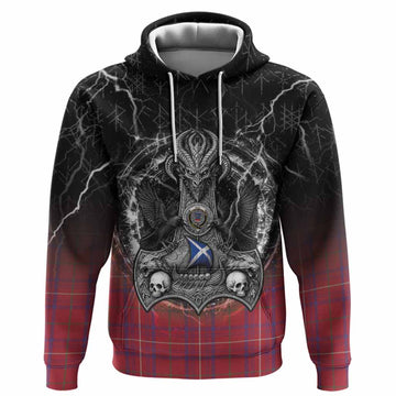 Rose Tartan Crest Hoodie Celtic Odin's Raven Legacy