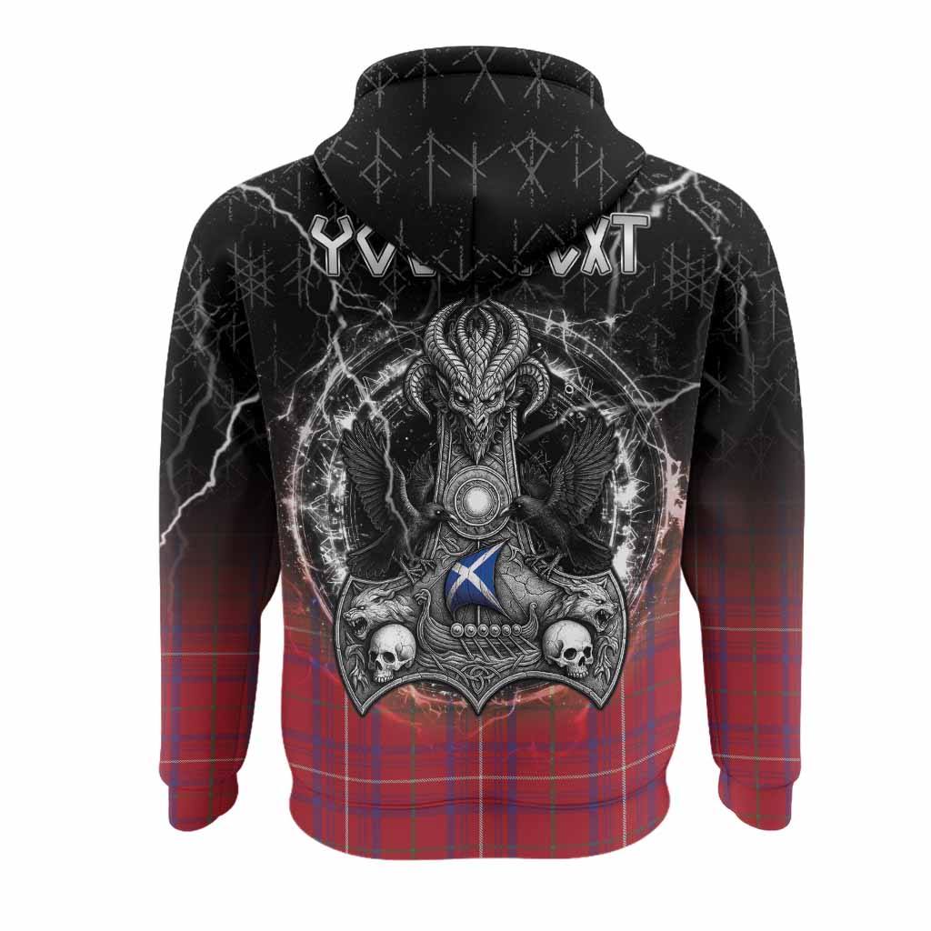 Rose Tartan Crest Hoodie Celtic Odin's Raven Legacy