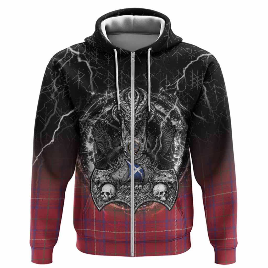 Rose Tartan Crest Hoodie Celtic Odin's Raven Legacy