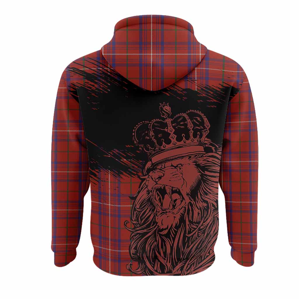 Rose Tartan Crest Hoodie Crowned Lion Heritage Style