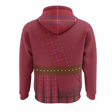 Rose Tartan Crest Hoodie Kilt Costume Style