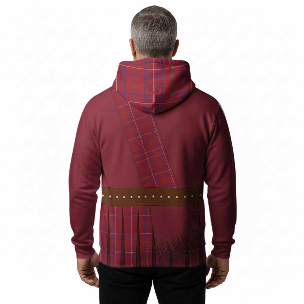 Rose Tartan Crest Hoodie Kilt Costume Style