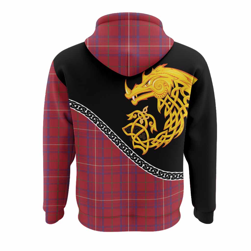 Rose Tartan Crest Hoodie Legendary Dragon Knot Half Style