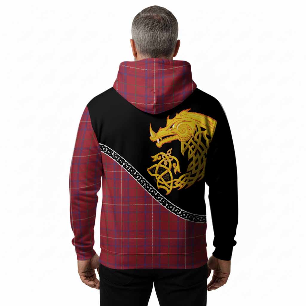 Rose Tartan Crest Hoodie Legendary Dragon Knot Half Style