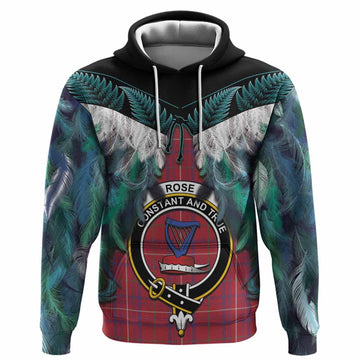 Rose Tartan Crest Hoodie New Zealand Maori Korowai Cloak