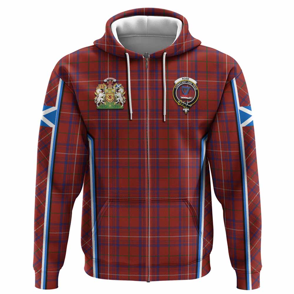 Rose Tartan Crest Hoodie Scotland Coat of Arm Flag Style - Tartan Vibes Clothing
