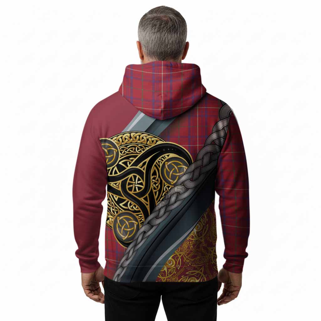 Rose Tartan Crest Hoodie Scottish Triskele Celtic