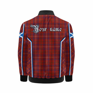 Rose Tartan Crest Kid Bomber Jacket Scotland Coat of Arm Flag Style - Tartan Vibes Clothing