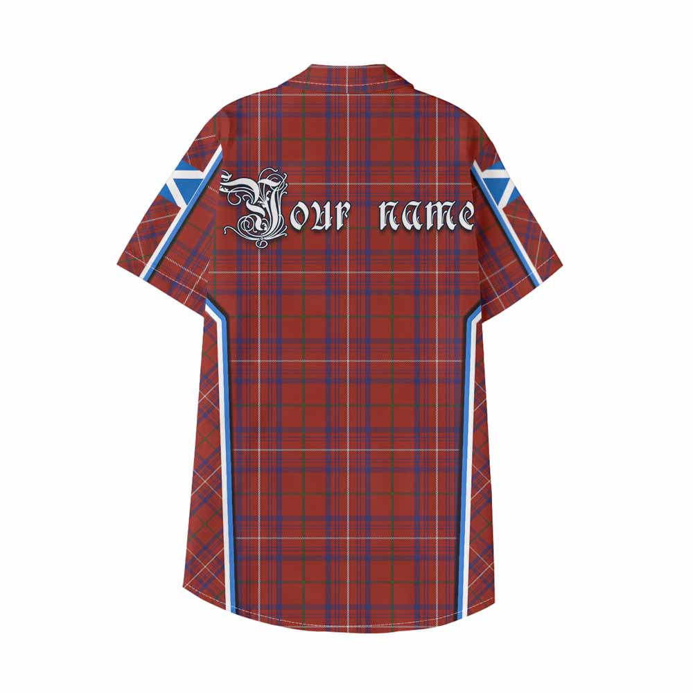 Rose Tartan Crest Kid Hawaiian Shirt Scotland Coat of Arm Flag Style - Tartan Vibes Clothing