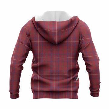 Rose Tartan Crest Knitted Hoodie Ferocious Lion Style