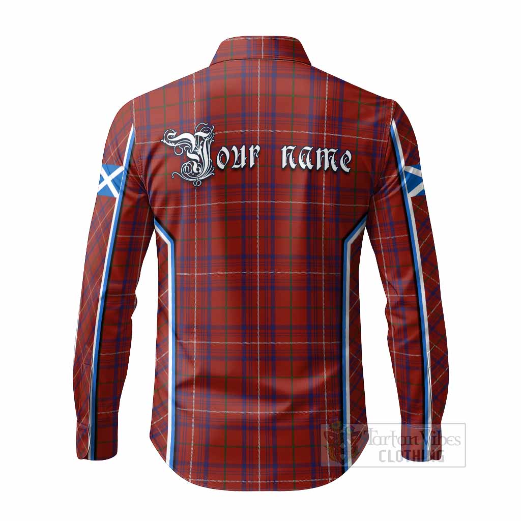 Rose Tartan Crest Long Sleeve Button Shirts Scotland Coat of Arm Flag Style - Tartan Vibes Clothing