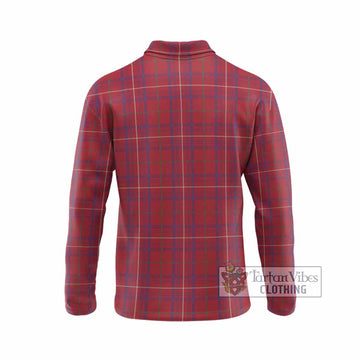 Rose Tartan Crest Long Sleeve Polo Shirt Ferocious Lion Style