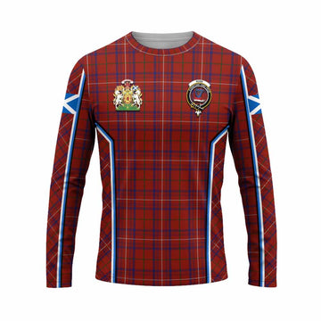 Rose Tartan Crest Long Sleeve T-Shirt Scotland Coat of Arm Flag Style - Tartan Vibes Clothing