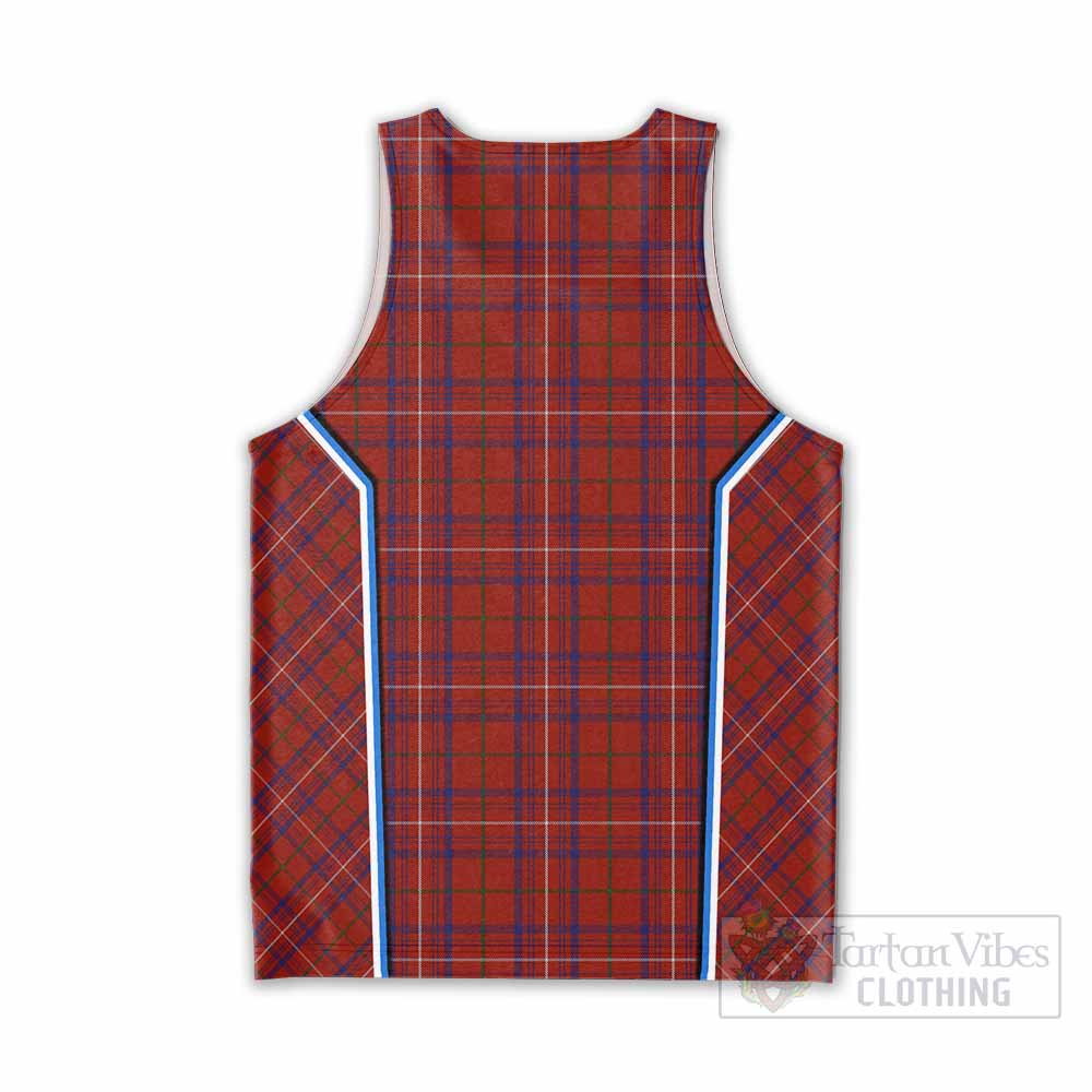 Rose Tartan Crest Men Tank Top Scotland Coat of Arm Flag Style - Tartan Vibes Clothing