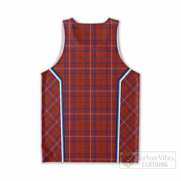 Rose Tartan Crest Men Tank Top Scotland Coat of Arm Flag Style