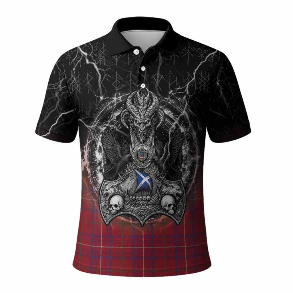 Rose Tartan Crest Polo Shirt Celtic Odin's Raven Legacy