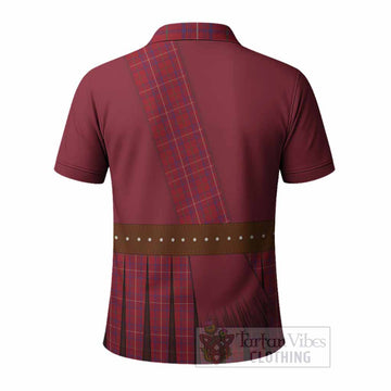 Rose Tartan Crest Polo Shirt Kilt Costume Style