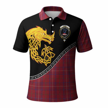 Rose Tartan Crest Polo Shirt Legendary Dragon Knot Half Style