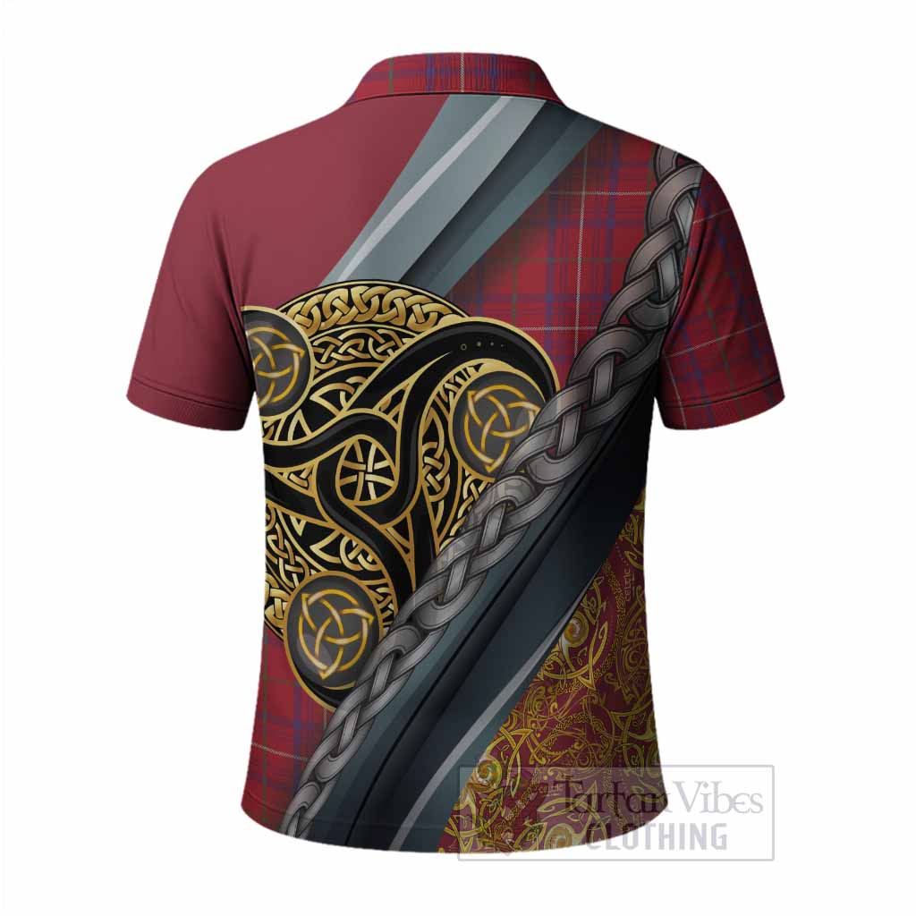 Rose Tartan Crest Polo Shirt Scottish Triskele Celtic