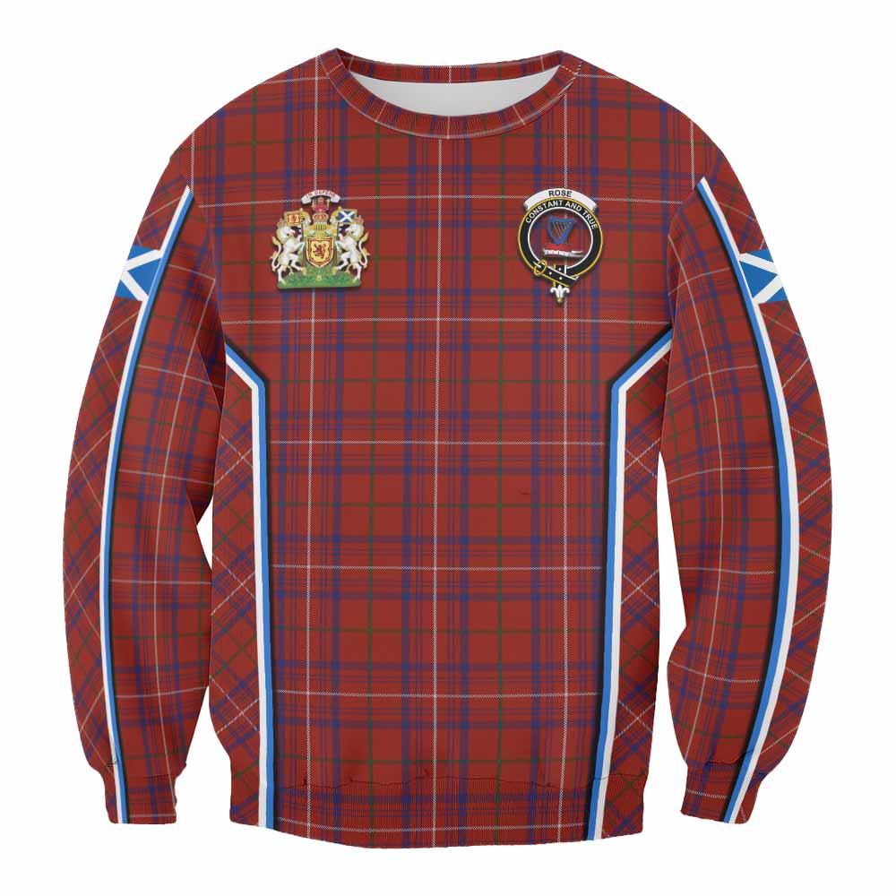 Rose Tartan Crest Sweatshirt Scotland Coat of Arm Flag Style - Tartan Vibes Clothing