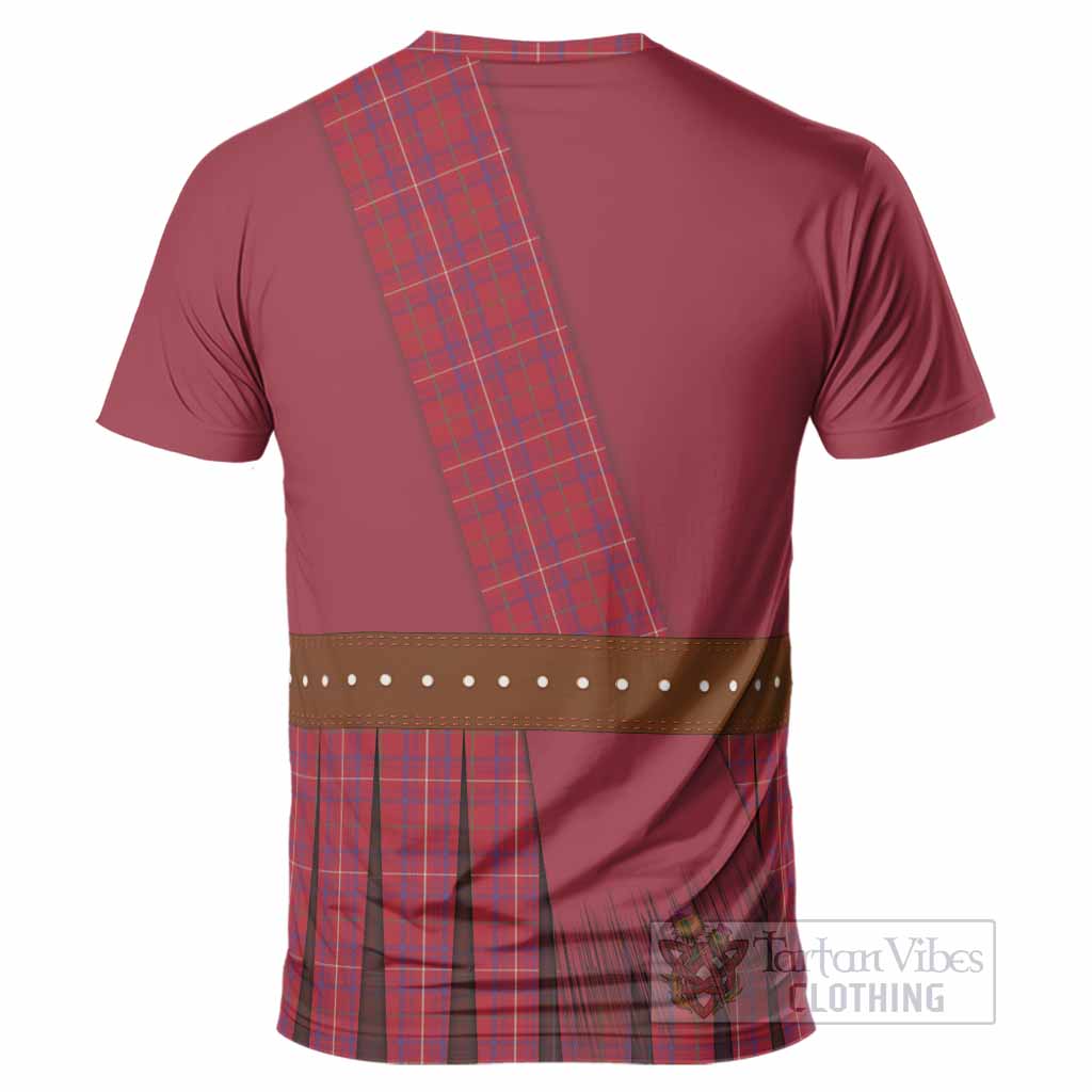 Rose Tartan Crest T-Shirt Kilt Costume Style