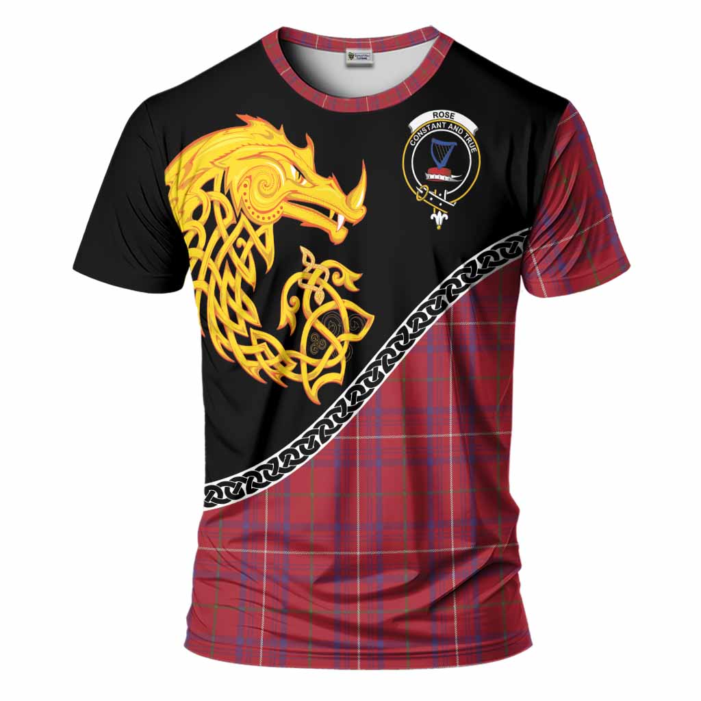 Rose Tartan Crest T-Shirt Legendary Dragon Knot Half Style