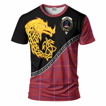 Rose Tartan Crest T-Shirt Legendary Dragon Knot Half Style