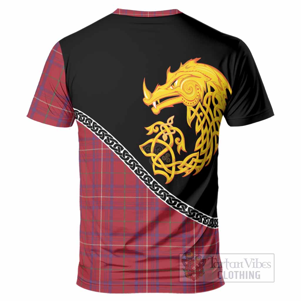 Rose Tartan Crest T-Shirt Legendary Dragon Knot Half Style
