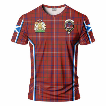 Rose Tartan Crest T-shirt Scotland Coat of Arm Flag Style - Tartan Vibes Clothing