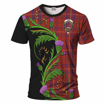 Rose Tartan Crest T-Shirt Scottish Thistle Pride Heritage Art