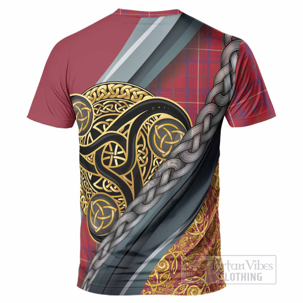 Rose Tartan Crest T-Shirt Scottish Triskele Celtic
