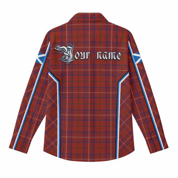 Rose Tartan Crest Women Casual Shirt Scotland Coat of Arm Flag Style - Tartan Vibes Clothing