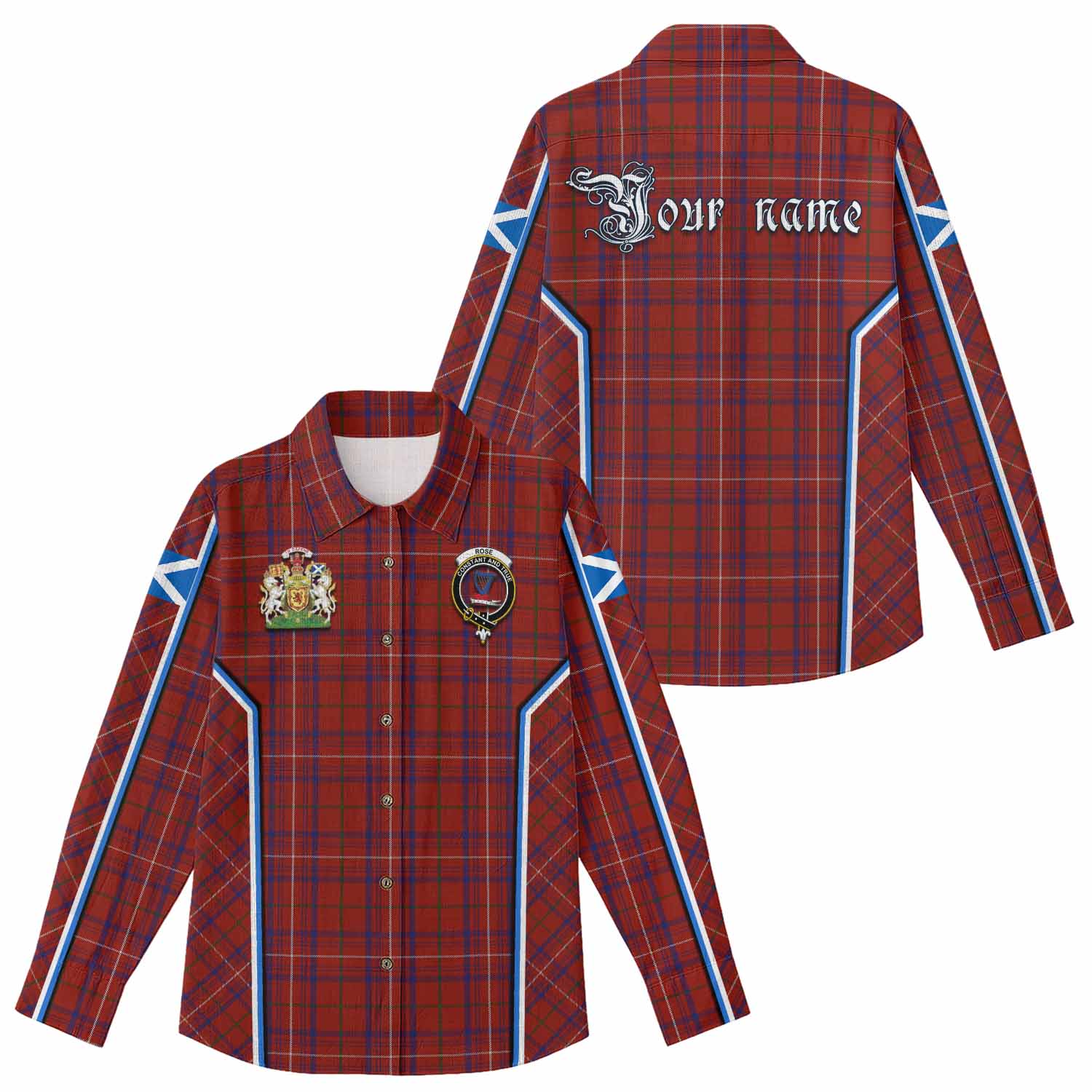 Rose Tartan Crest Women Casual Shirt Scotland Coat of Arm Flag Style - Tartan Vibes Clothing