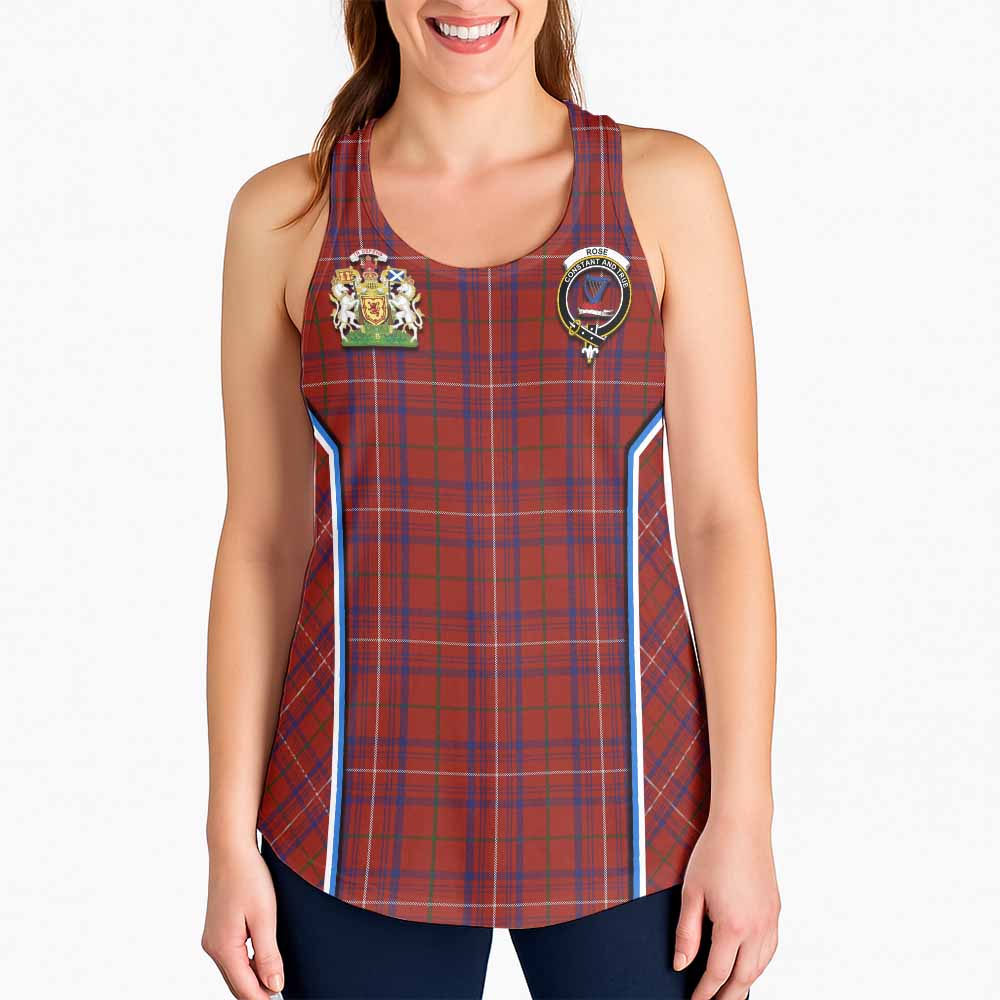 Rose Tartan Crest Women Racerback Tanks Scotland Coat of Arm Flag Style - Tartan Vibes Clothing