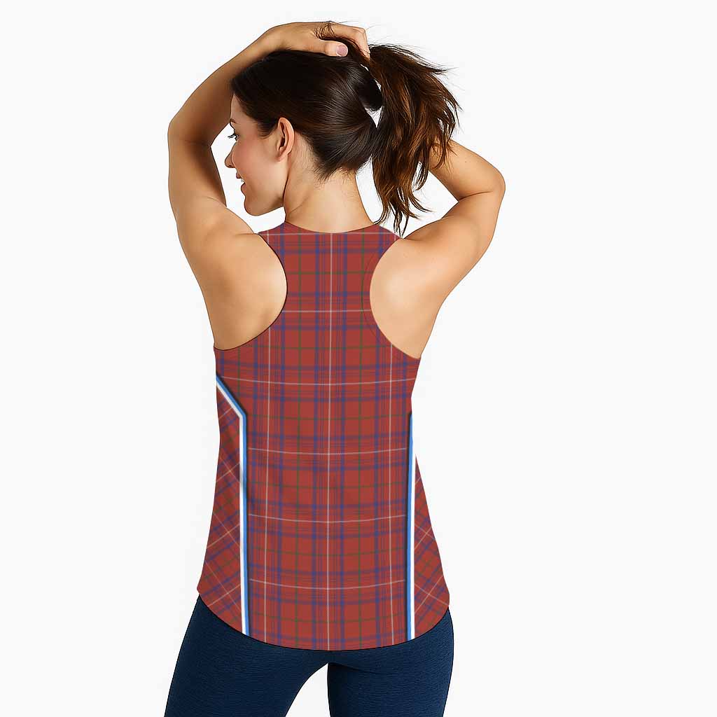 Rose Tartan Crest Women Racerback Tanks Scotland Coat of Arm Flag Style - Tartan Vibes Clothing