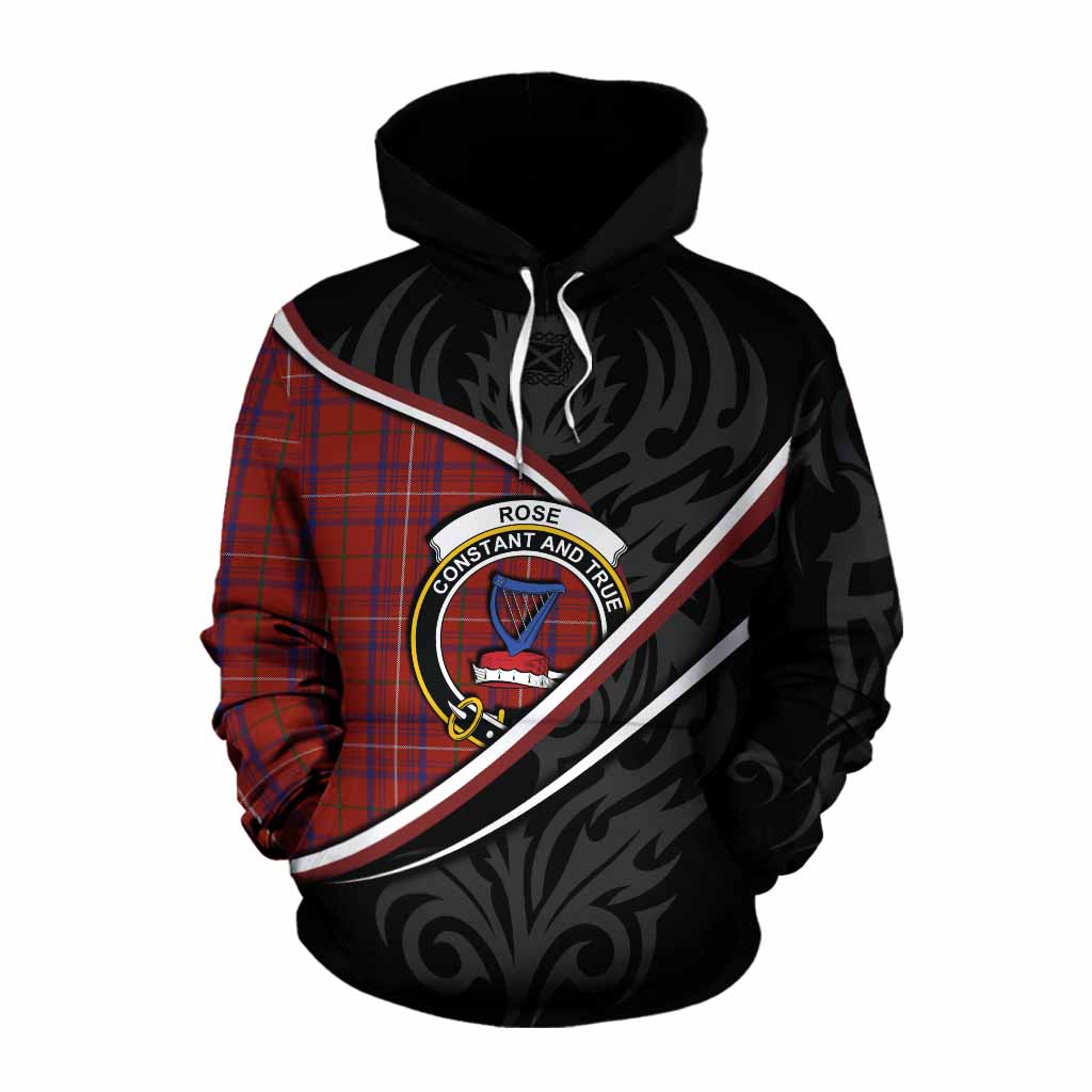 Rose Tartan Family Crest Cotton Hoodie Celtic Scottish Thistle Floral - Tartan Vibes Clothing