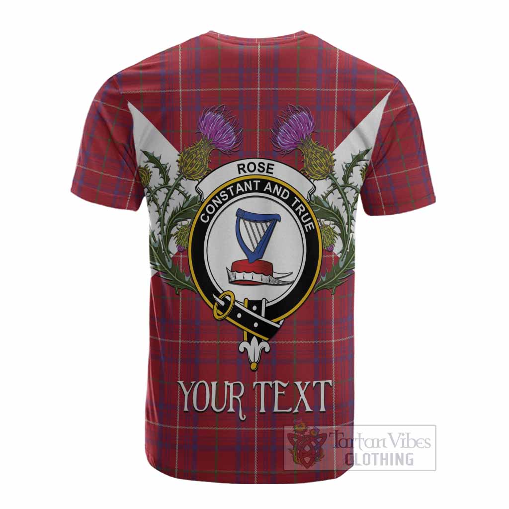 Rose Tartan Family Crest Cotton T-shirt Scottish Burns Night Thistle Floral