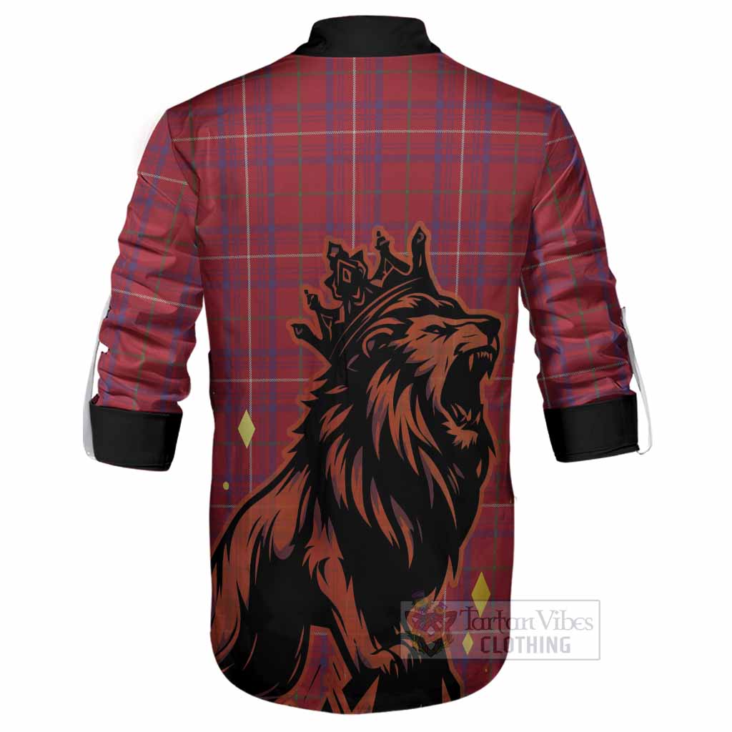 Rose Tartan Family Crest Ghillie Shirt Crowned Lion Roaring