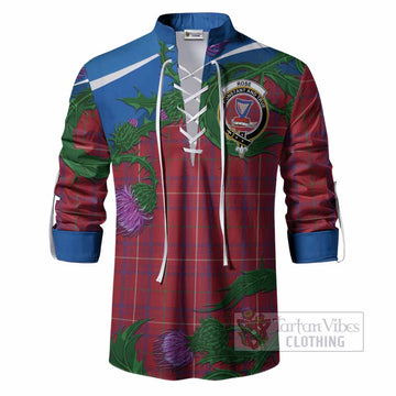 Rose Tartan Family Crest Ghillie Shirt Thistle in Minimalism