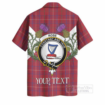 Rose Tartan Family Crest Hawaiian Shirt Scottish Burns Night Thistle Floral